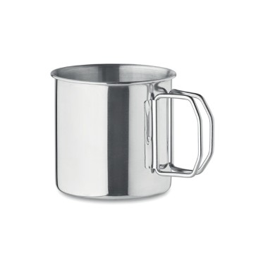 Tazza in acciaio inox personalizzabile 330 ml con manico pieghevole
