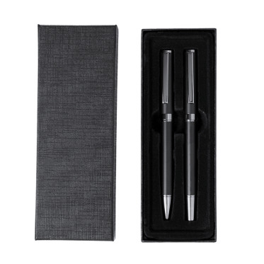 Set penna roller personalizzabile nero opaco con astuccio raffinat