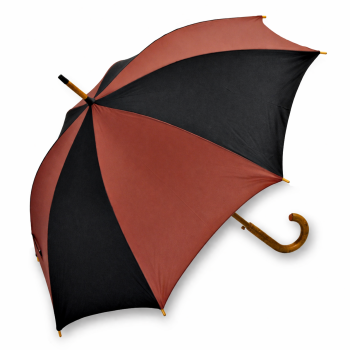 Ombrello automatico con manico e puntale in legno color ciliegio