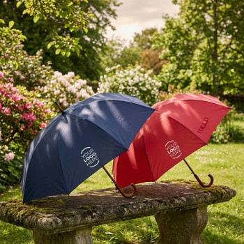 Ombrello personalizzato con manico in legno ciliegio apertura automatica