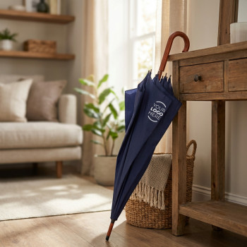 Ombrello personalizzato con manico in legno ciliegio apertura automatica