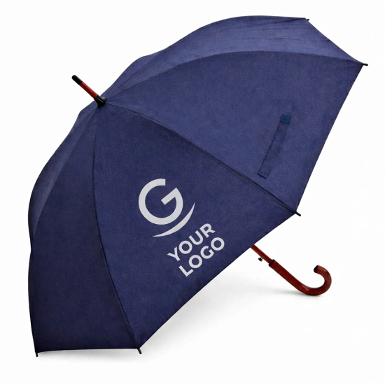 Ombrello personalizzato con manico in legno ciliegio apertura automatica