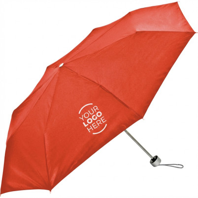 Ombrello richiudibile personalizzabile con manico silver e custodia nylon