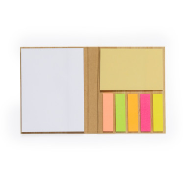 Block notes personalizzabile copertina rigida bambù con post-it adesivi