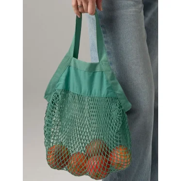 Organic Cotton Mini Mesh Grocery Bag personalizzabile Westford Mill cotone organico
