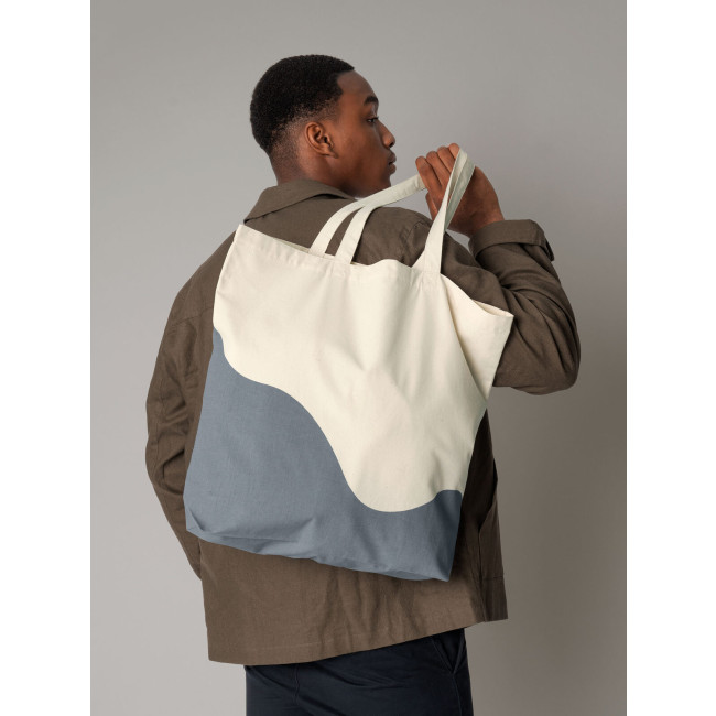 Shopper personalizzate con logo - Organic Cotton Wave Print Maxi Tote