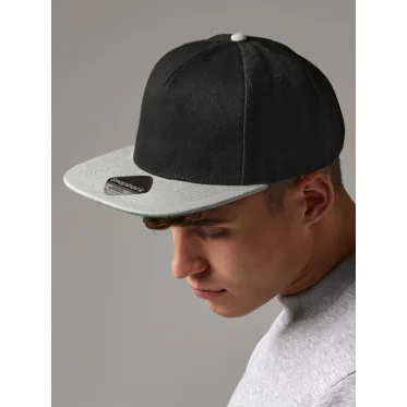 Capsellino 5 pannelli personalizzabile Beechfield con visiera piatta e snapback
