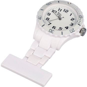 Gadget cura personale personalizzati con logo - Orologio da infermiera Simone | Plastica | Spilla