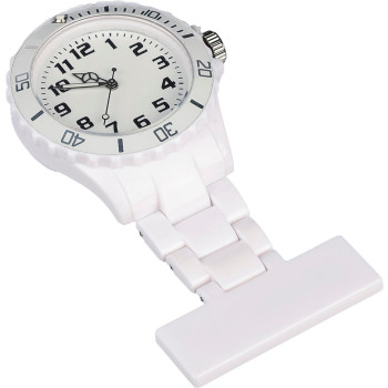 Gadget cura personale personalizzati con logo - Orologio da infermiera Simone | Plastica | Spilla