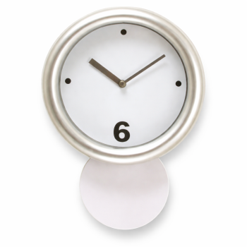 Orologio da parete personalizzabile con pendolo silver e quadrante in vetro