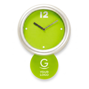 Orologio da parete personalizzabile con pendolo silver e quadrante in vetro