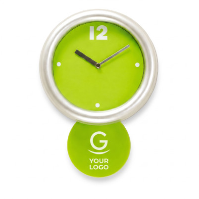 Orologio da parete personalizzabile con pendolo silver e quadrante in vetro