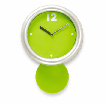 Orologio da parete personalizzabile con pendolo silver e quadrante in vetro