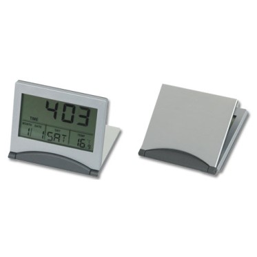 Orologio da Tavolo personalizzabile silver/grigio ultrasottile con visualizzazione completa