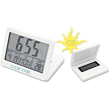 Orologio da tavolo solare personalizzabile con ora data giorno e temperatura