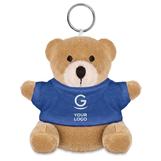 Portachiavi con peluche personalizzati - Orsetto peluche con portachiave e maglietta in cotone 100% morbido