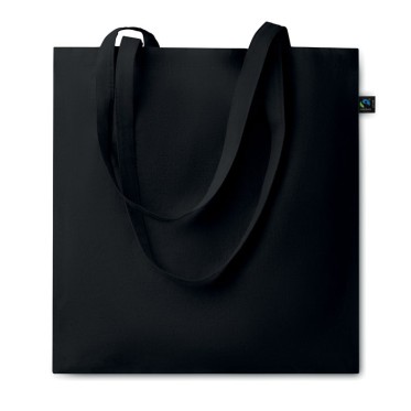 Shopper personalizzabile in cotone tinto Fairtrade con manici lunghi