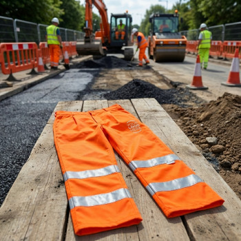 Pantalone ad alta visibilità personalizzabile con bande retroriflettenti e tasche funzionali