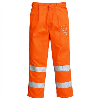 Pantalone ad alta visibilità personalizzabile con bande retroriflettenti e tasche funzionali