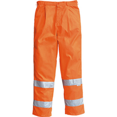 Pantalone  alta visibilitÃ¢âÅÃÂ¡ in 60% cotone e 40% poliestere, apertura frontale con chiusura a zip ricoperta con patta, 2 tasche interne con apertura laterale sui fianchi, 2 tasche posteriori applicate con patta e velcro, 1 tasca laterale applicata