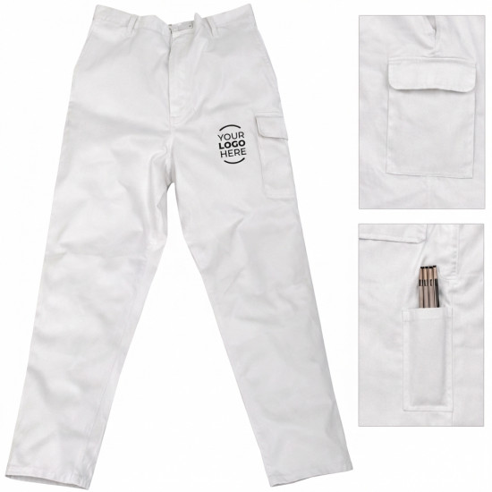 Pantalone imbianchino personalizzabile bianco resistente e confortevole