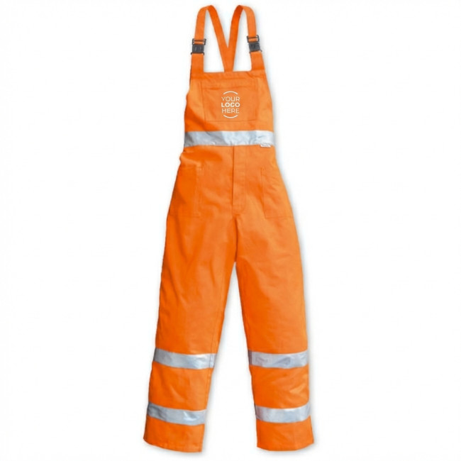 Pantalone personalizzabile alta visibilità con pettorina e bretelle regolabili