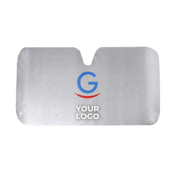 Gadgets automobile - Parasole da auto personalizzabile argento metallizzato 130x70 cm senza bordi