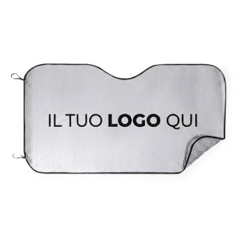Gadgets automobile - Parasole personalizzabile argento metallizzato 130x70 cm con bordi neri