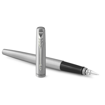 Penna di lusso elegante di qualità personalizzata con logo - Parker, penna a sfera Jotter Core in acciaio inossidabile con cappuccio