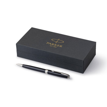 Penna di lusso elegante di qualità personalizzata con logo - Parker, penna a sfera Sonnet in acciaio inox e ottone laccato