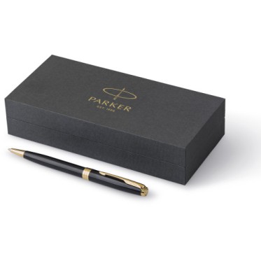 Penna di lusso elegante di qualità personalizzata con logo - Parker, penna a sfera Sonnet, in acciaio inox e ottone laccato