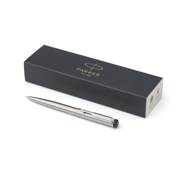 Penna di lusso elegante di qualità personalizzata con logo - Parker, penna a sfera Vector in acciaio inox