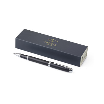 Penna in metallo personalizzata con logo - Parker, penna rollerball IM cromata