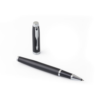 Penna in metallo personalizzata con logo - Parker, penna rollerball IM cromata