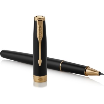 Penna di lusso elegante di qualità personalizzata con logo - Parker, penna rollerball Sonnet in acciaio inox e ottone laccato