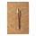Set penne Parure Cork personalizzabile con quaderno e penna in sughero eco-sostenibile