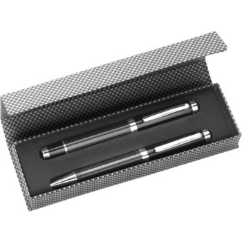 Penna di lusso elegante di qualità personalizzata con logo - Parure in fibra di carbonio Ziva