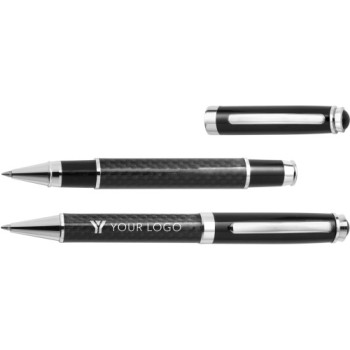 Penna di lusso elegante di qualità personalizzata con logo - Parure in fibra di carbonio Ziva
