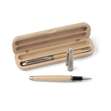 Parure penna personalizzabile impression legno di faggio con astuccio