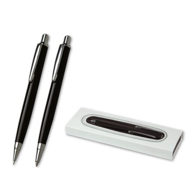 Penna in metallo personalizzata con logo - Parure penna e matita