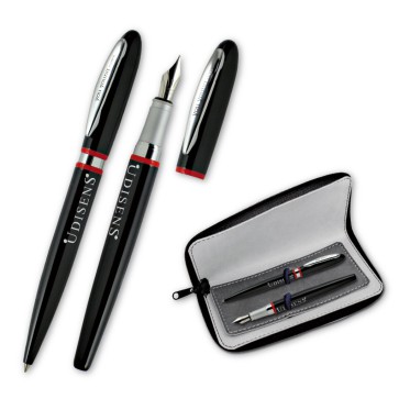 Penna di lusso elegante di qualità personalizzata con logo - Parure penna sfera e stilografica