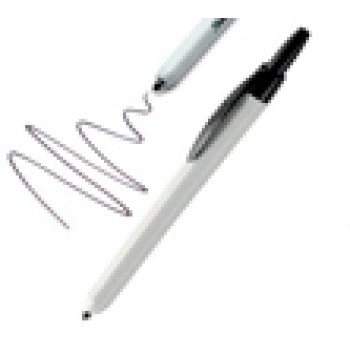 Penna a scatto paper mate fusto grigio rifin.nere inchiostro nero indelebile resistente all'acqua e alla luce permanente