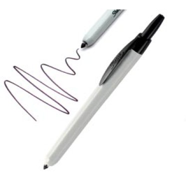 Penna a scatto paper mate fusto grigio rifin.nere inchiostro nero indelebile resistente all'acqua e alla luce permanente