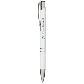 Penna in metallo personalizzata con logo - Penna a sfera a scatto Moneta in alluminio