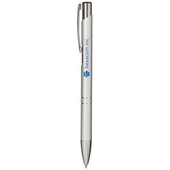 Penna in metallo personalizzata con logo - Penna a sfera a scatto Moneta in alluminio