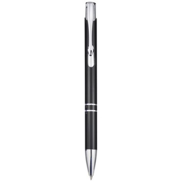 Penna personalizzata con logo  - Penna a sfera a scatto Moneta in alluminio