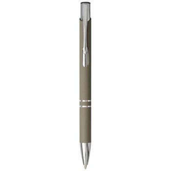 Penna in metallo personalizzata con logo - Penna a sfera a scatto Moneta soft touch