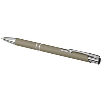 Penna in metallo personalizzata con logo - Penna a sfera a scatto Moneta soft touch
