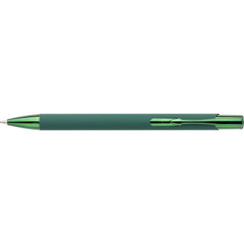 gadget ecologici con logo - Penna a sfera alluminio riciclato con rivestimento gommato Anisa