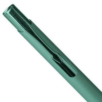 gadget ecologici con logo - Penna a sfera alluminio riciclato con rivestimento gommato Anisa